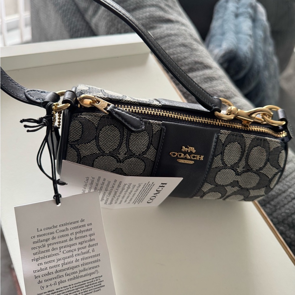 Coach Black and Gray Signature Wristlet - Picture 3 of 4